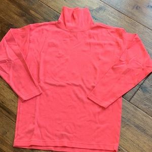 J L PLUM LADIES MEDIUM 100% COTTON LIGHT CORAL TURTLENECK. TOP